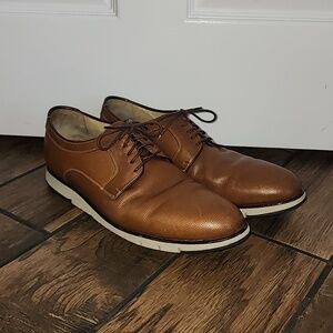 Johnston & Murphy Lace Up Hybrid Dress Shoe Sheepskin Tan Brown SZ 13​​​​​